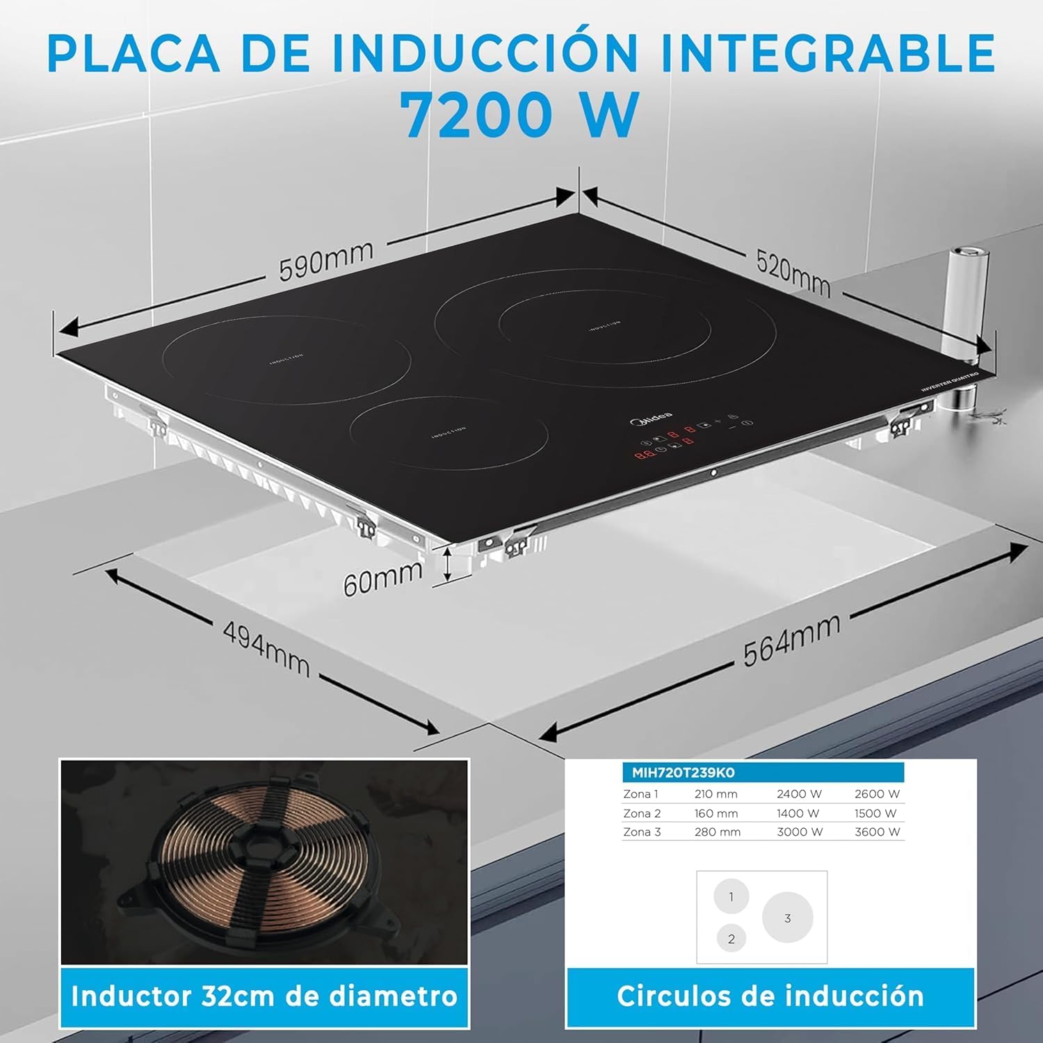 Encimera-Induccion  Midea Mih720T239K0